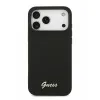 Guess для iPhone 17 Pro Max чехол Liquid silicone Gold metal logo & Camera Hard Black (MagSafe)