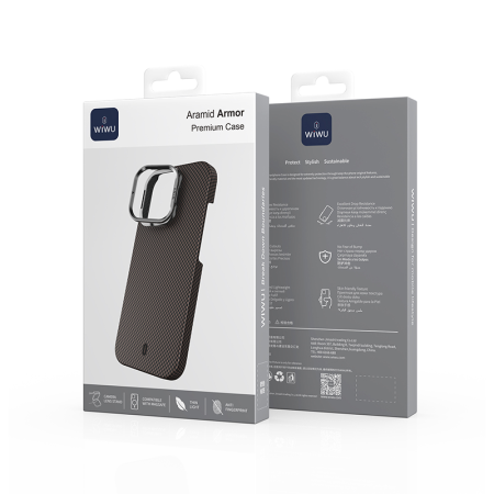 Чехол WIWU Aramid Armor MagSafe 16 Pro (Black/Gold)