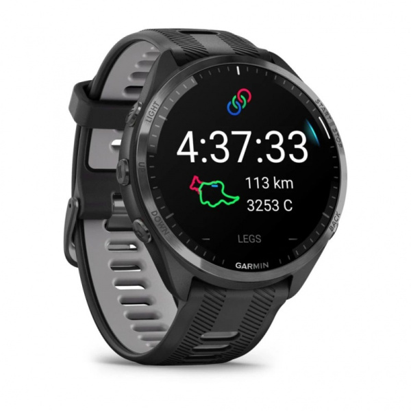 Часы Garmin FORERUNNER 965 Carbon gray with Powder Gray Silicone