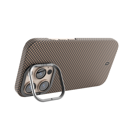 Чехол WIWU Aramid Armor MagSafe 16 Pro Max (Red/Gold)
