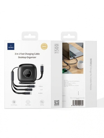 Кабель Wiwu 3in1 Fast Charging Cable Desktop Organizer