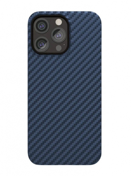 Чехол защитный "vlp" Kevlar Case с MagSafe для iPhone 15 ProMax, темно-синий