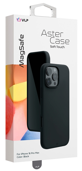 Чехол защитный "vlp" Aster Case с MagSafe для iPhone 16 Pro Max, черный