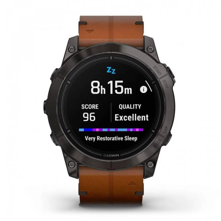 Часы Garmin EPIX Pro Gen 2 Sapphire Carbon Gray 51mm Chestnut Leather Band