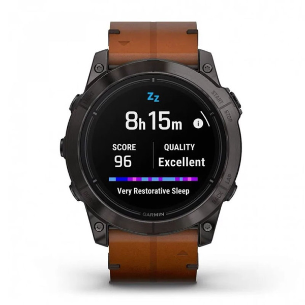 Часы Garmin EPIX Pro Gen 2 Sapphire Carbon Gray 51mm Chestnut Leather Band