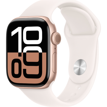 Apple Watch Series 10 42mm Aluminum Rose Gold Case Light Blush Sport Loop