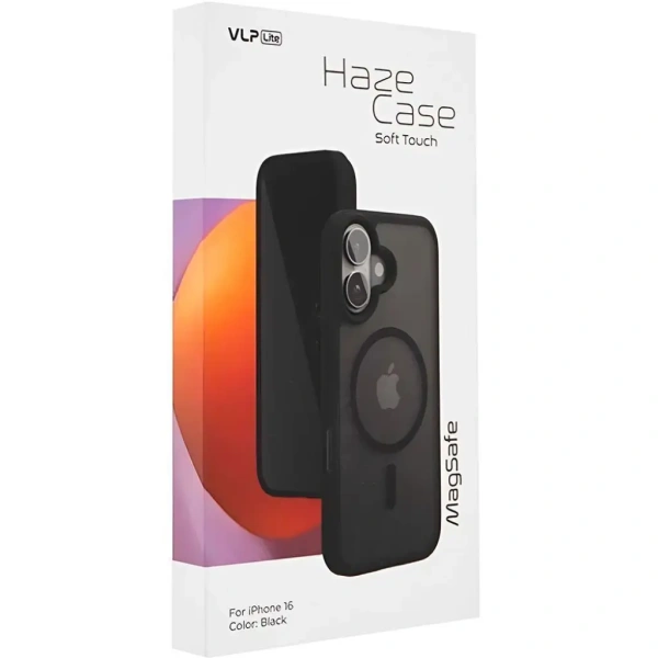 Чехол защитный "VLP Lite" Haze Case с MagSafe для iPhone 16, черный