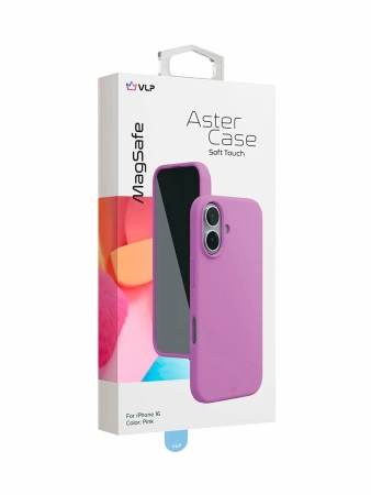 Чехол защитный "vlp" Aster Case с MagSafe для iPhone 16, розовый