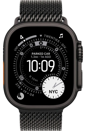 Apple Watch Series Ultra 3 49mm Black Titanium Case with Black Titanium Milanese Loop S