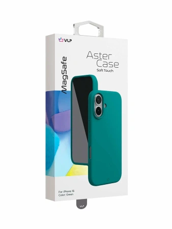 Чехол защитный "vlp" Aster Case с MagSafe для iPhone 16, зеленый