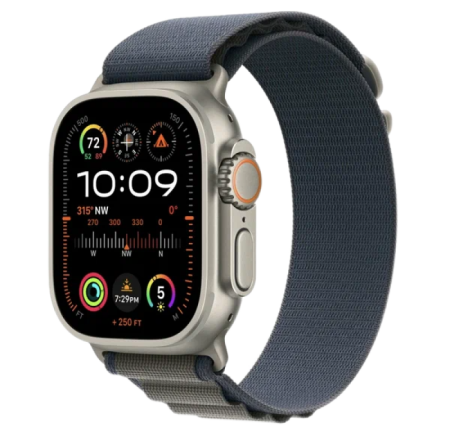Apple Watch Series Ultra 2 49mm Natural Titanium Case with Blue Alpine Loop S