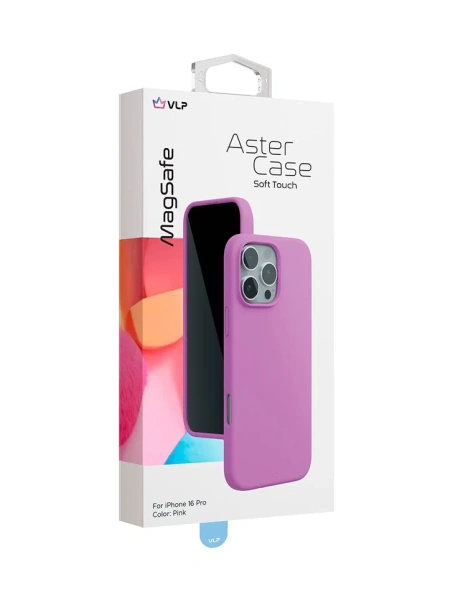 Чехол защитный "vlp" Aster Case с MagSafe для iPhone 16 Pro, лавандовый