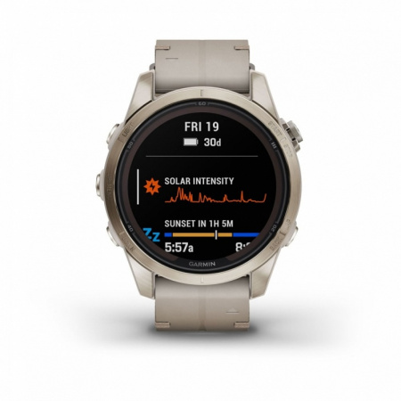 Часы Garmin FENIX 7S Pro Sapphire Solar Soft Gold Leather Band