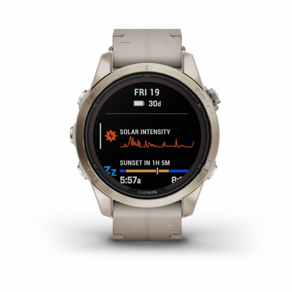 Часы Garmin FENIX 7S Pro Sapphire Solar Soft Gold Leather Band
