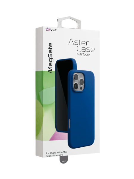 Чехол защитный "vlp" Aster Case с MagSafe для iPhone 16 Pro Max, ультрамарин