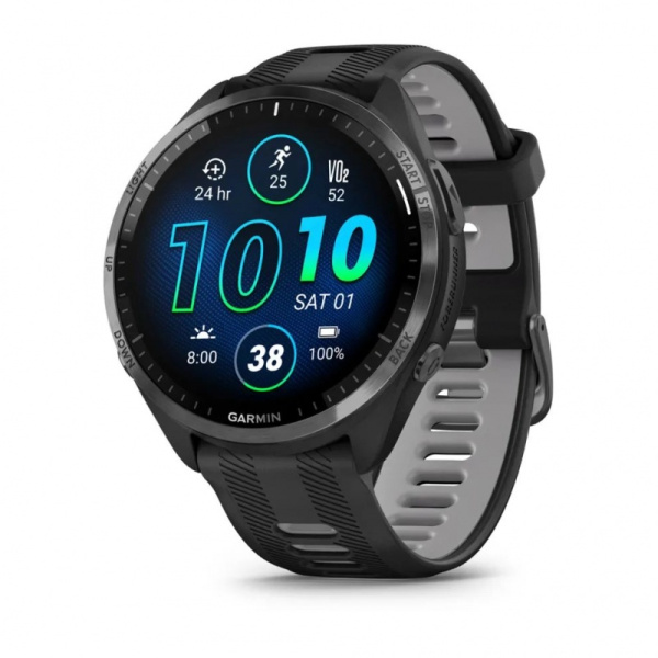 Часы Garmin FORERUNNER 965 Carbon gray with Powder Gray Silicone